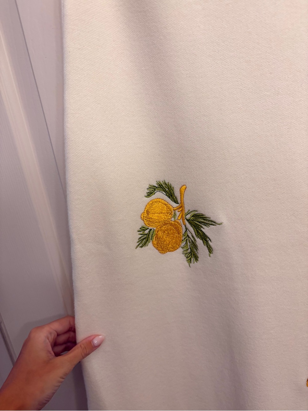 Able Cream Maxi Dress with Pink Trim and Yellow Embroidery - Picture 3 of 7